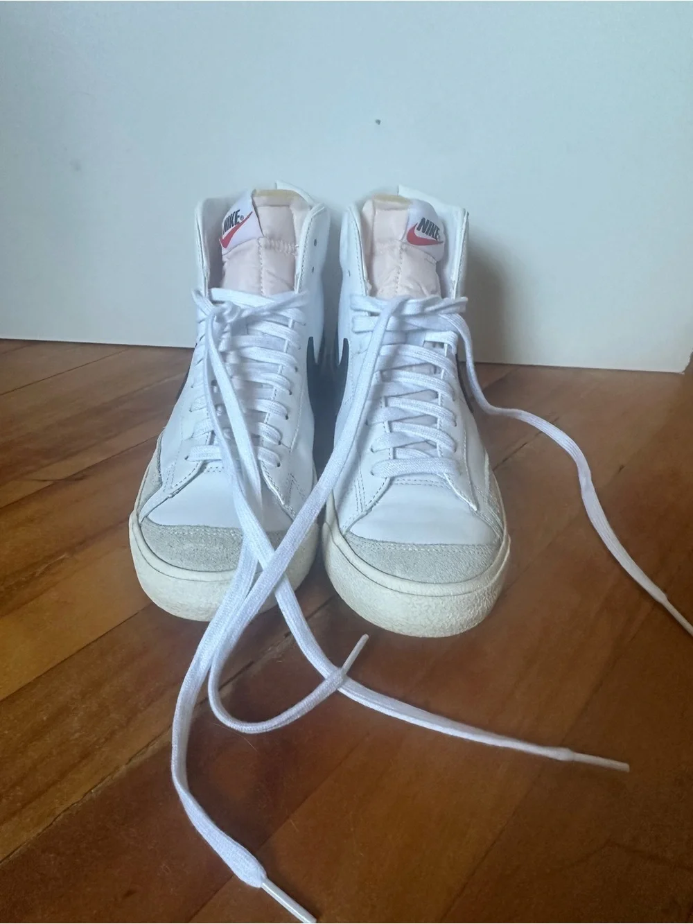 Nike Blazer Mid 77 Vintage High-Top Sneakers with Black Swoosh
